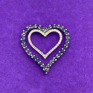 💛 White Gold & Diamond Heart Pendant